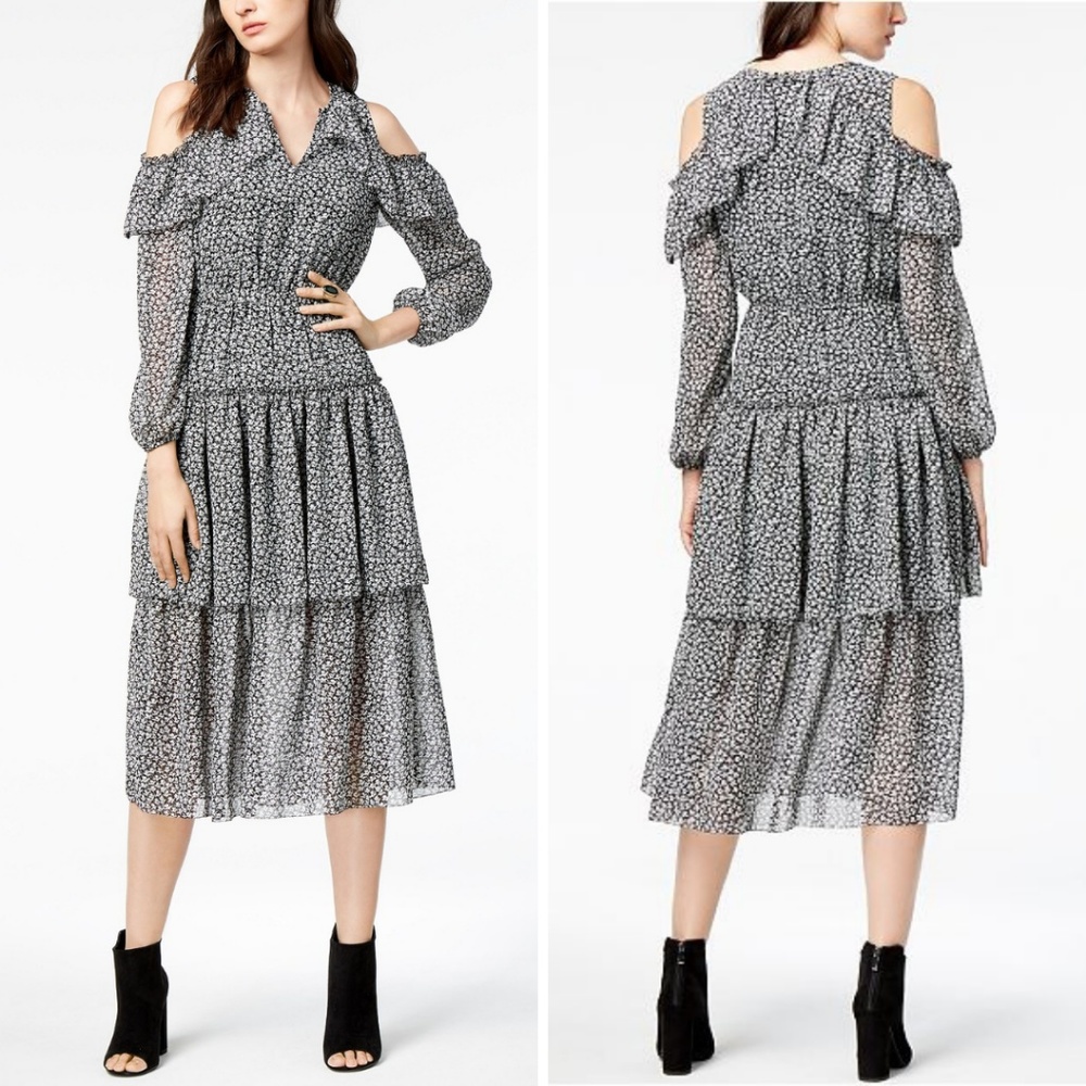 NWT Cold Shoulder Ruffle Dress